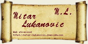Mitar Lukanović vizit kartica